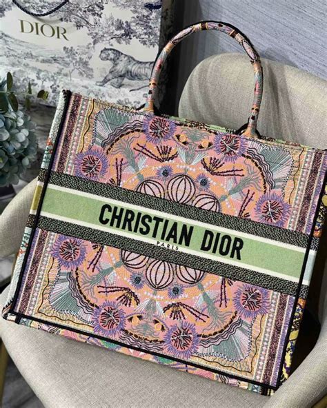 dior book tote colorful